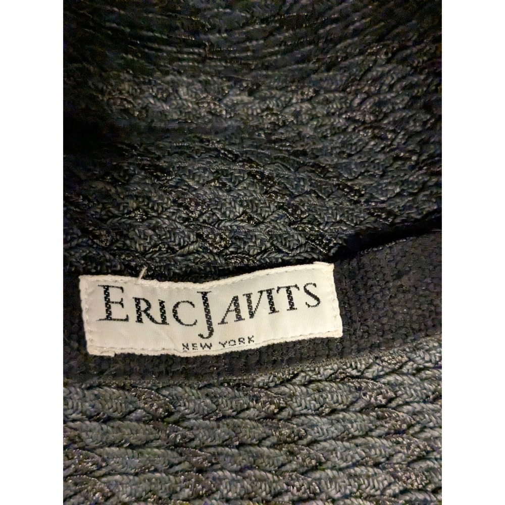 Eric Javits New York Black Packable‎ Woven Straw Bucket Sun Hat - Picture 5 of 5